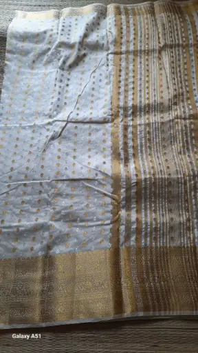 Fancy Party Wear Saree (Creamy White)